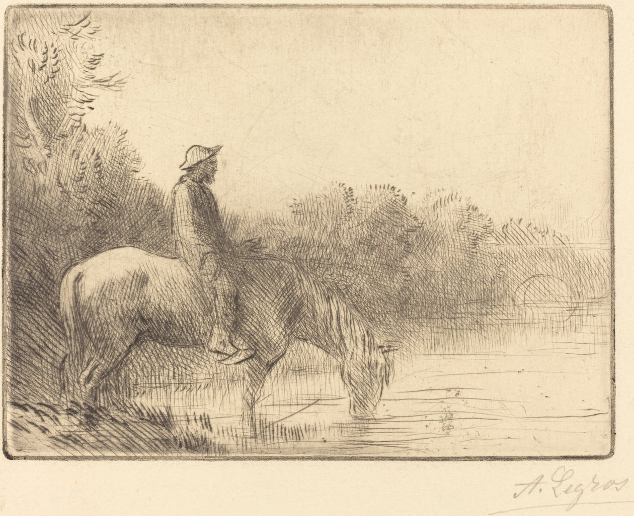 Fording a River (Le gue) tekijältä Alphonse Legros