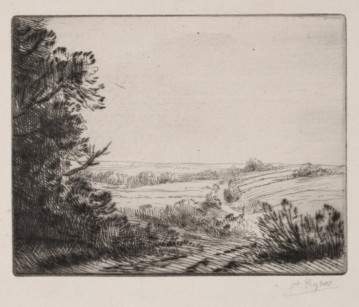 Maisema. tekijältä Alphonse Legros