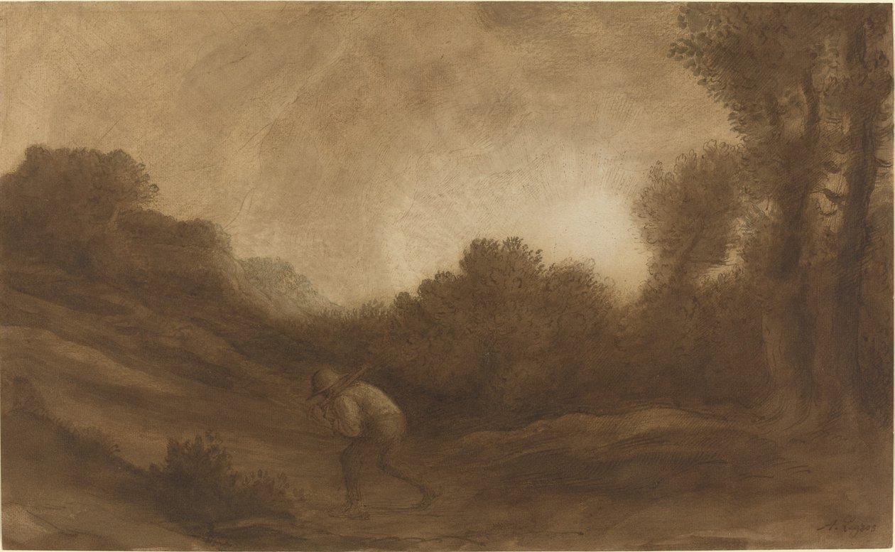 Maisema, ilta. tekijältä Alphonse Legros