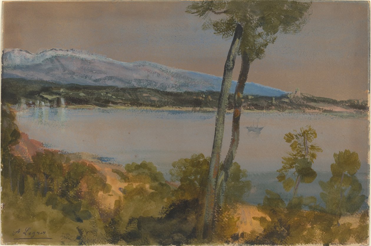 Vuoria nähtynä järven takaa. tekijältä Alphonse Legros
