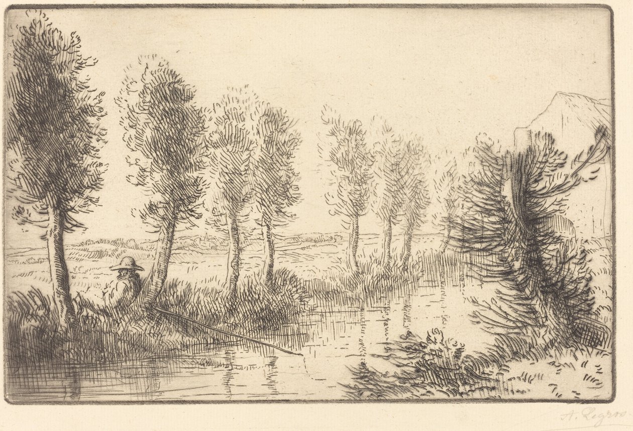 Lähellä Mill Pres du Moulin. tekijältä Alphonse Legros