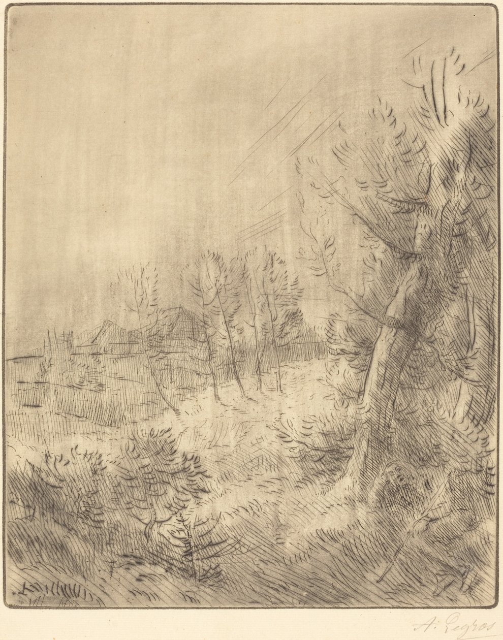 Vanha kylä tekijältä Alphonse Legros