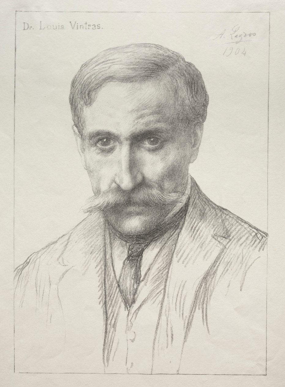Muotokuva Dr. Louis Vintras. tekijältä Alphonse Legros