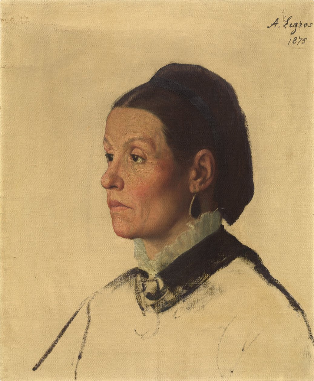 Naisen muotokuva, 1875. tekijältä Alphonse Legros