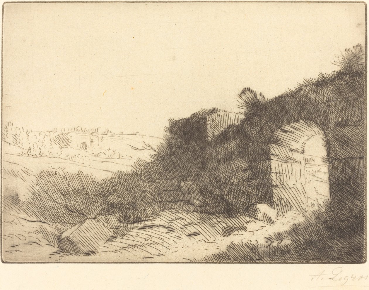 Roman Ruin Ruine romaine. tekijältä Alphonse Legros