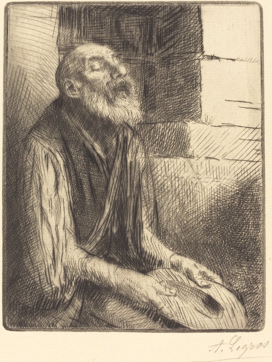 Istuva kerjäläinen (Mendiant assis) tekijältä Alphonse Legros