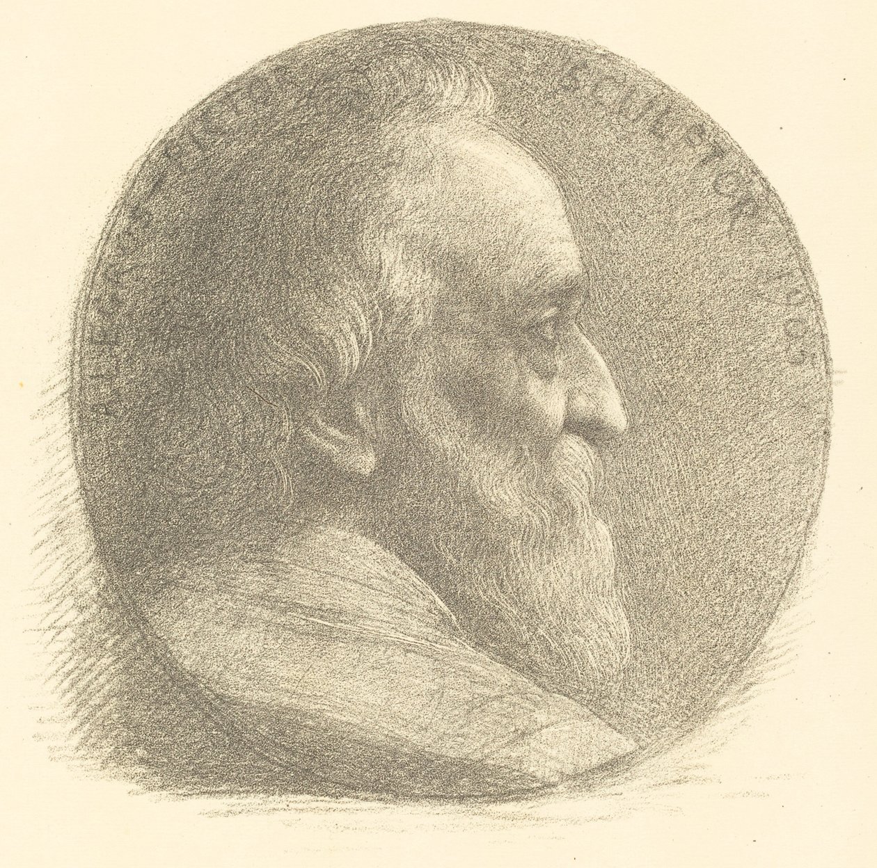 Omakuva, mitali, nro 1, 9. levy, 1905. tekijältä Alphonse Legros