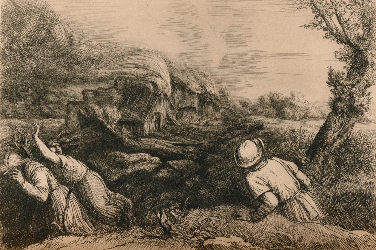 Palava kylä, vuodelta 1880 tekijältä Alphonse Legros