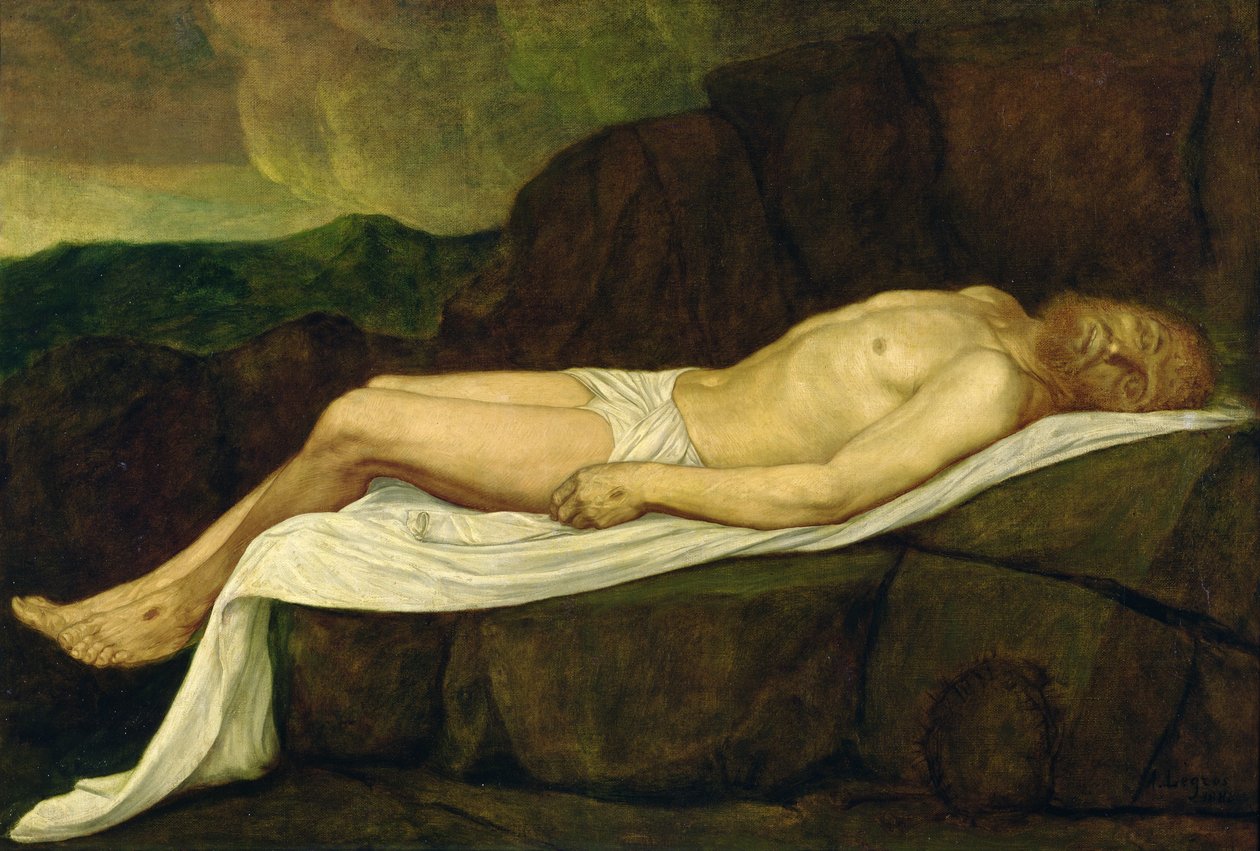 Kuollut Kristus, 1888 tekijältä Alphonse Legros