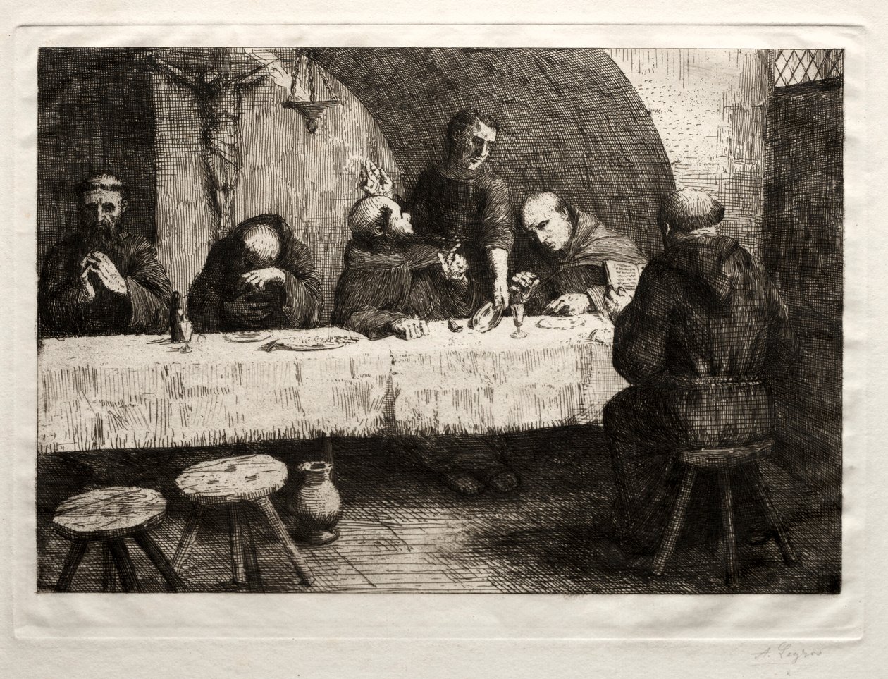 Ruokasali, c. 1862. tekijältä Alphonse Legros