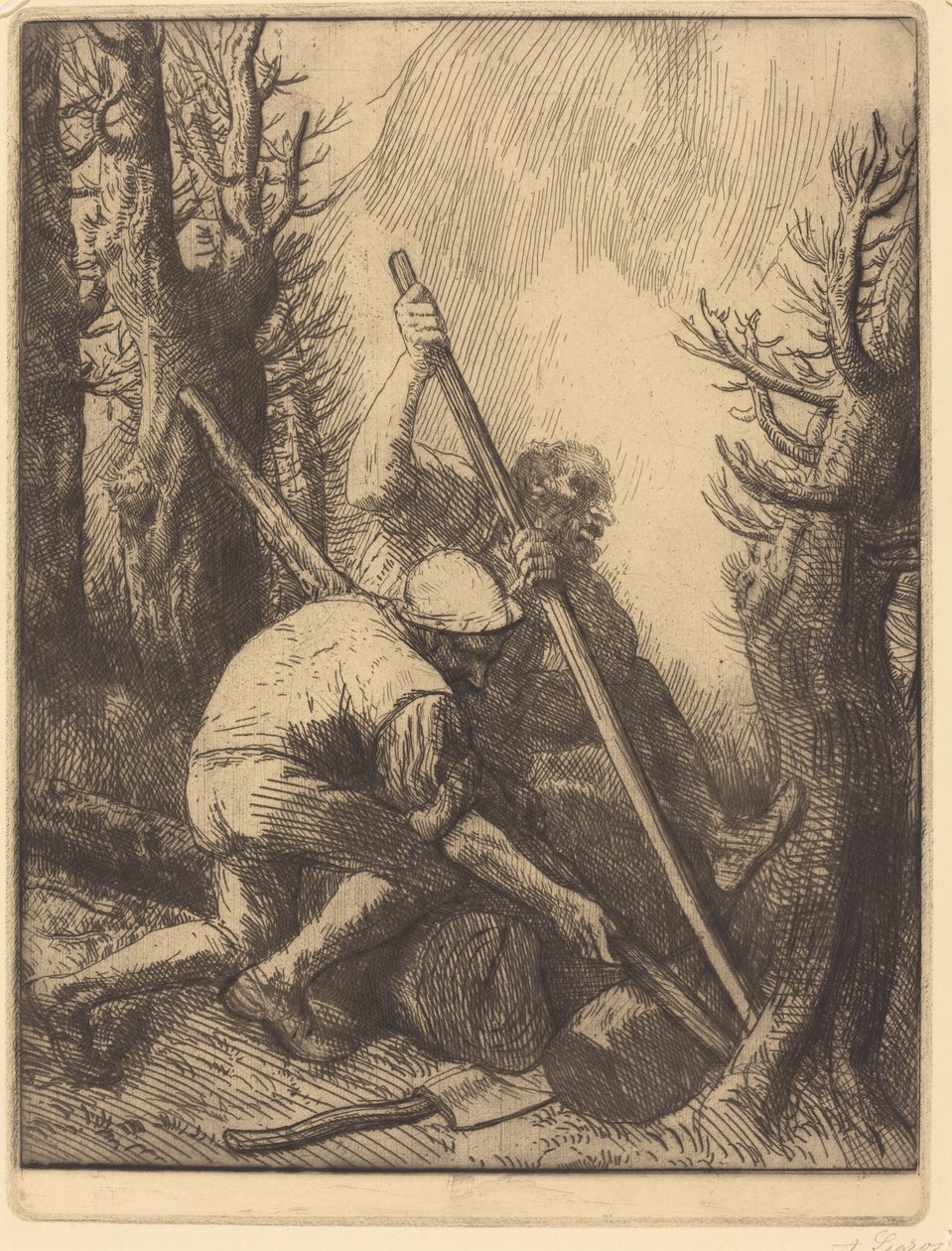 Puunhakkaajat, 3. levy (Les bucherons) tekijältä Alphonse Legros