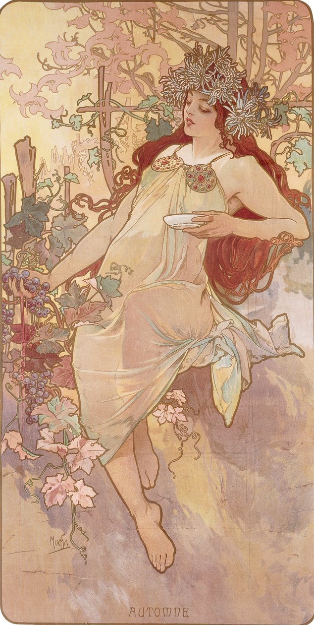 Syksy; Syksy, noin 1896 tekijältä Alphonse Mucha