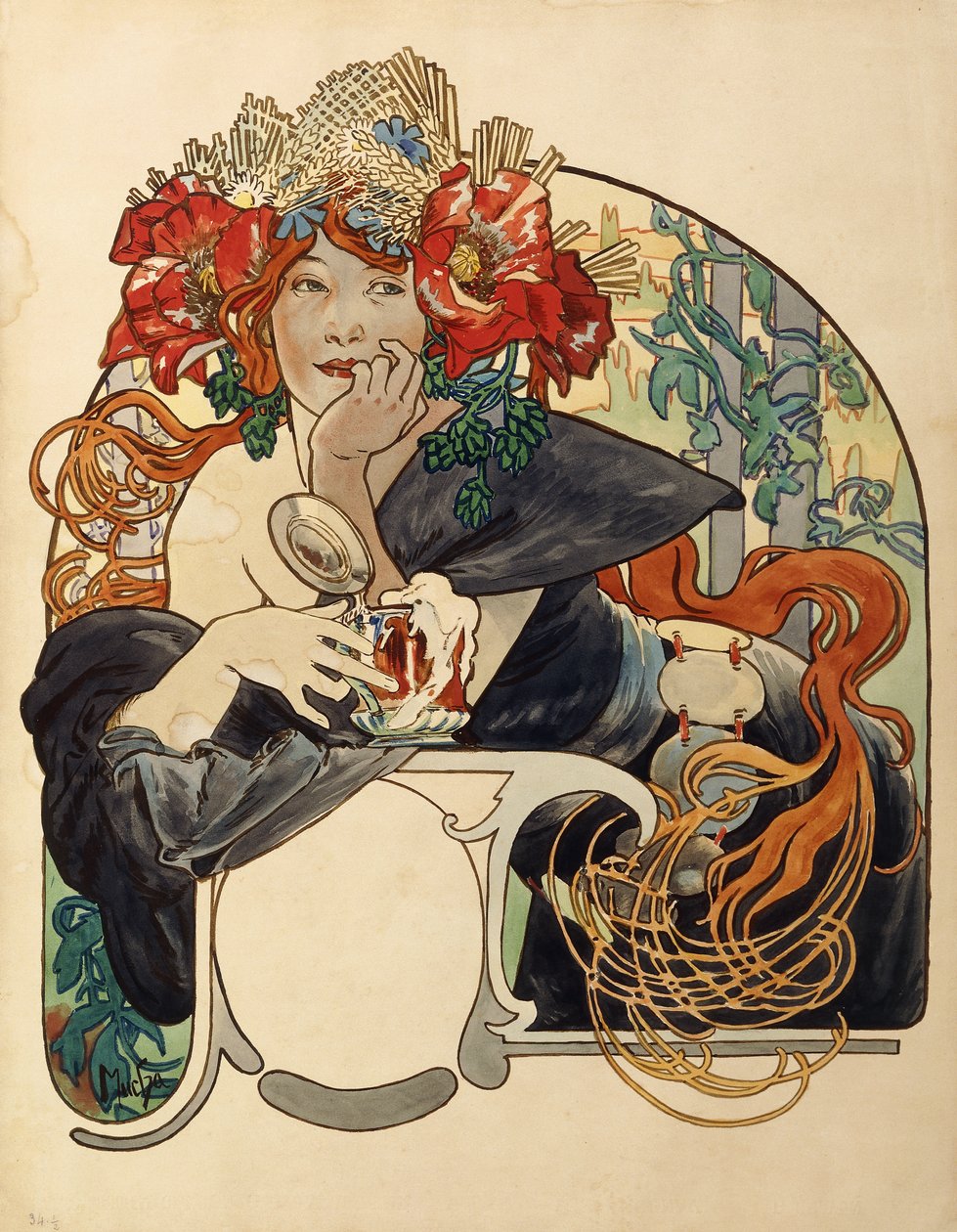 Meuse olut, tekijältä Alphonse Mucha