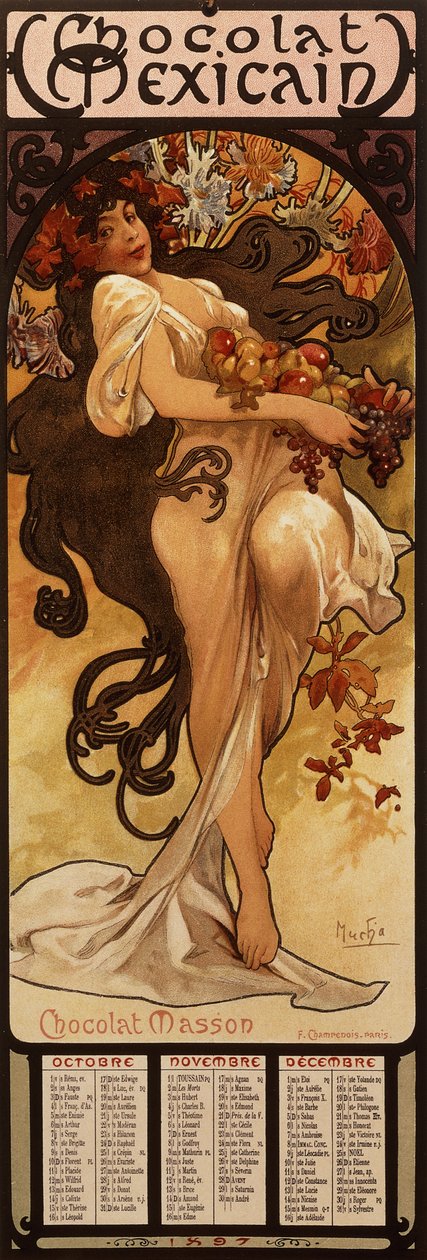 Chocolate Masson, 1897 tekijältä Alphonse Mucha