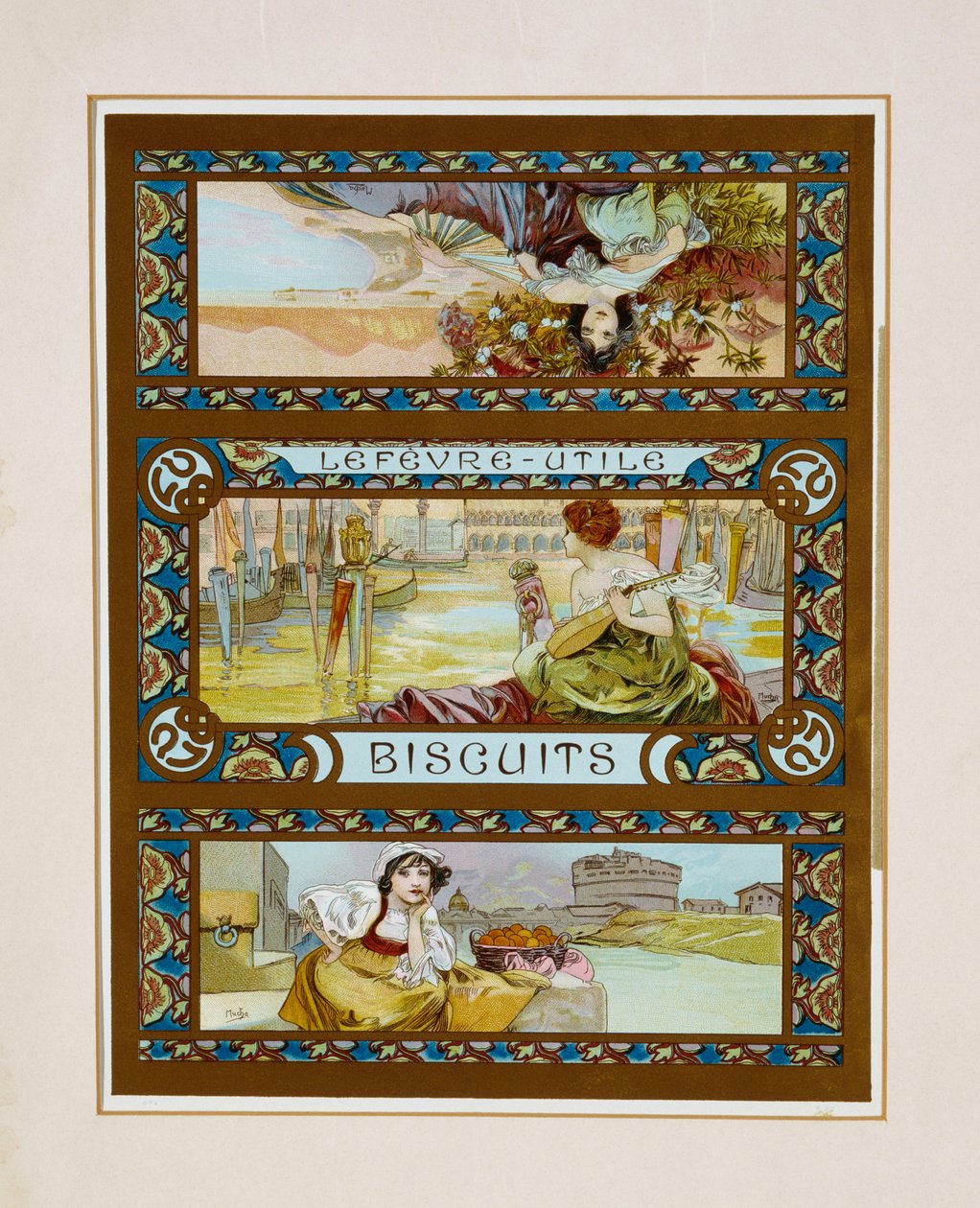 Lefevre-Utile, evästeet, n. 1910 tekijältä Alphonse Mucha