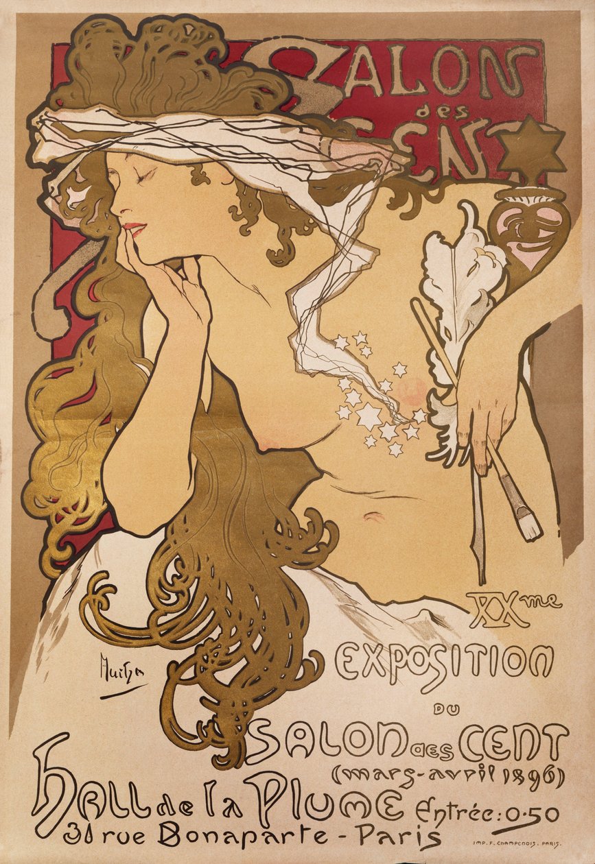 Salon of the Hundred, 1896 tekijältä Alphonse Mucha
