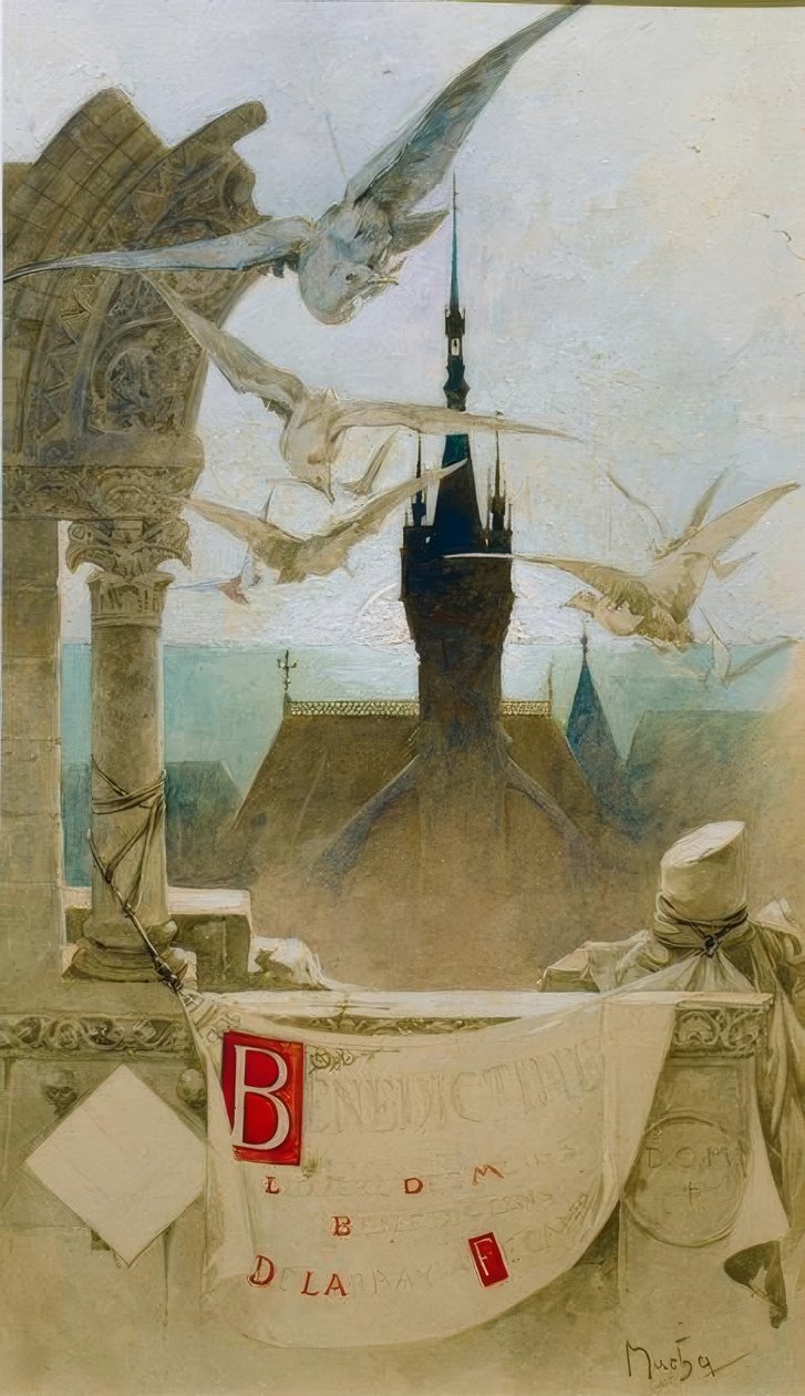 Benediktiinimunkki tekijältä Alphonse Mucha