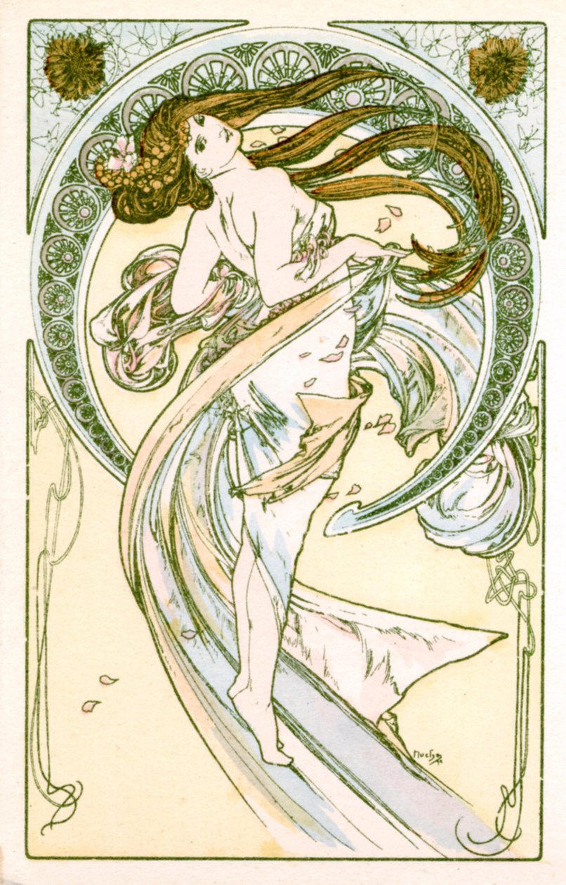 "Tanssii", 1900 tekijältä Alphonse Mucha
