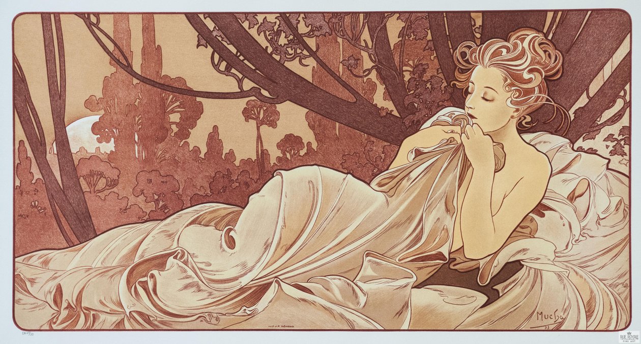Hämärä, 1899. tekijältä Alphonse Mucha