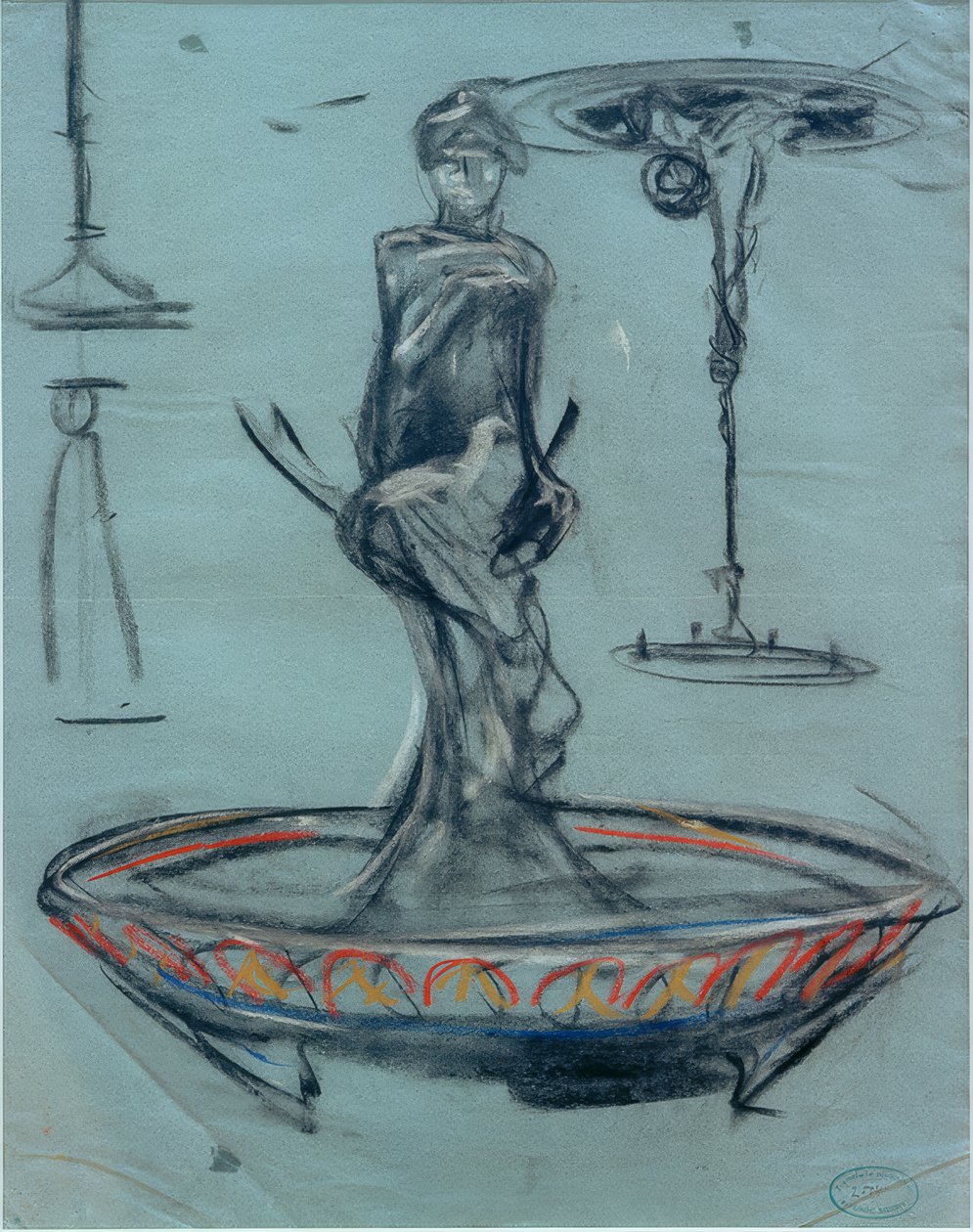 Suunnittelu suihkulähteelle ja luonnoksia tekijältä Alphonse Mucha