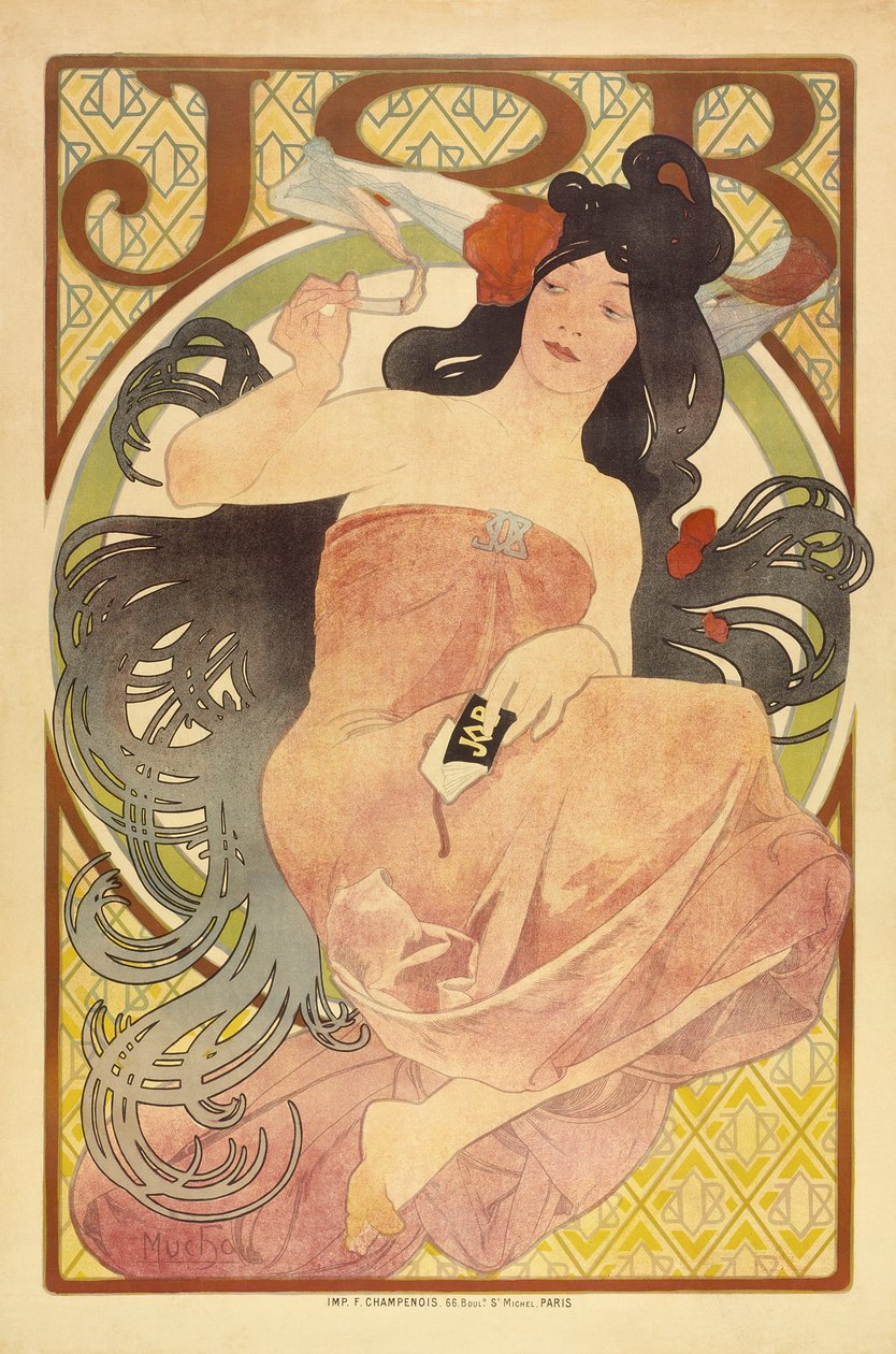Job, n. 1897-1898 tekijältä Alphonse Mucha
