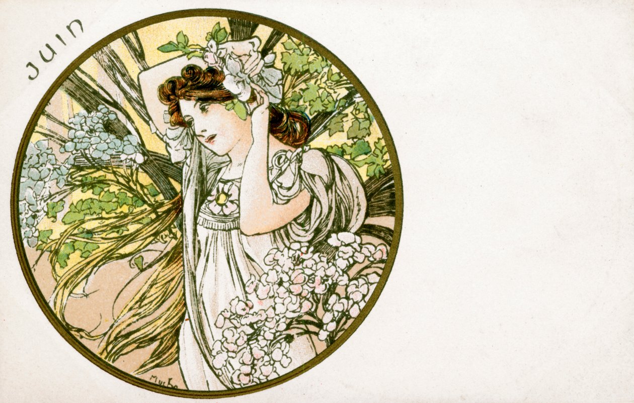 "Kesäkuu", 1900 tekijältä Alphonse Mucha