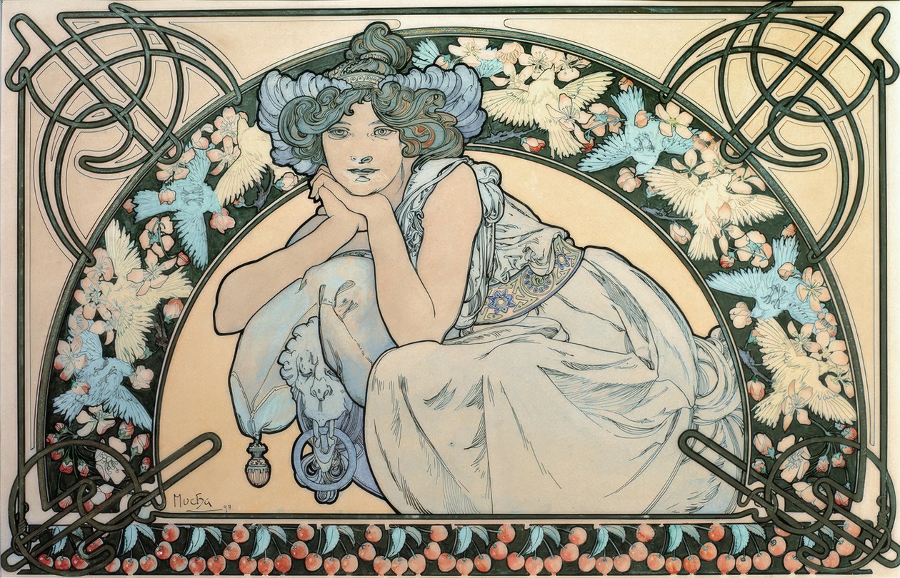 Kirschblüte tekijältä Alphonse Mucha