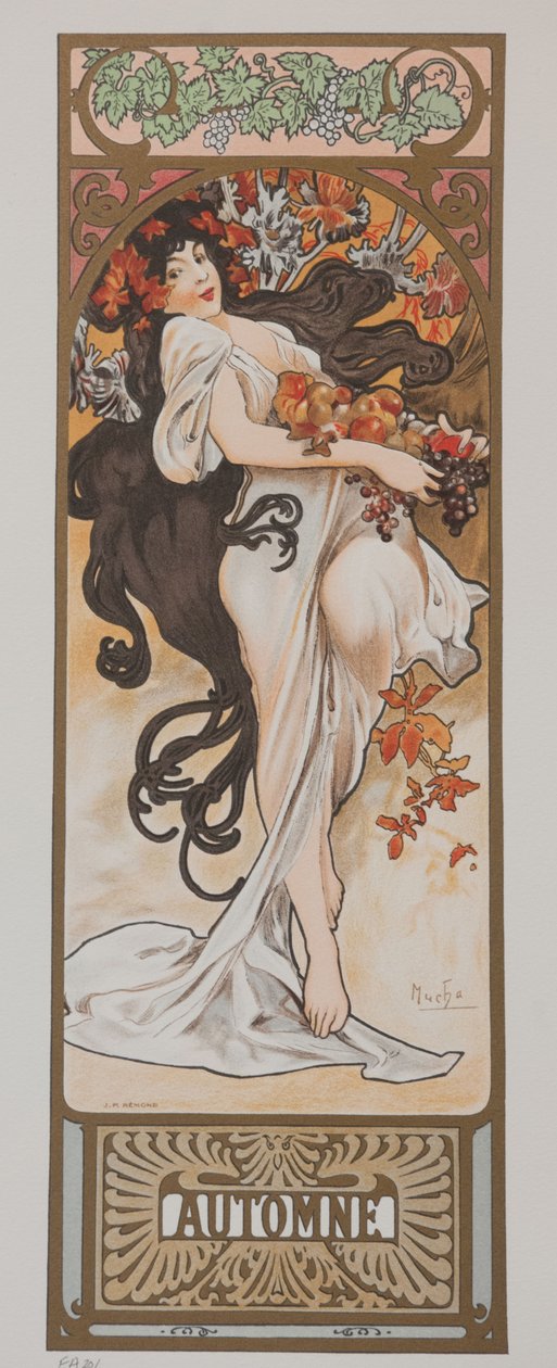 Vuodenajat. Syksy, 1897. tekijältä Alphonse Mucha