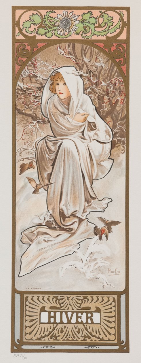 Vuodenajat. Talvi, 1897. tekijältä Alphonse Mucha