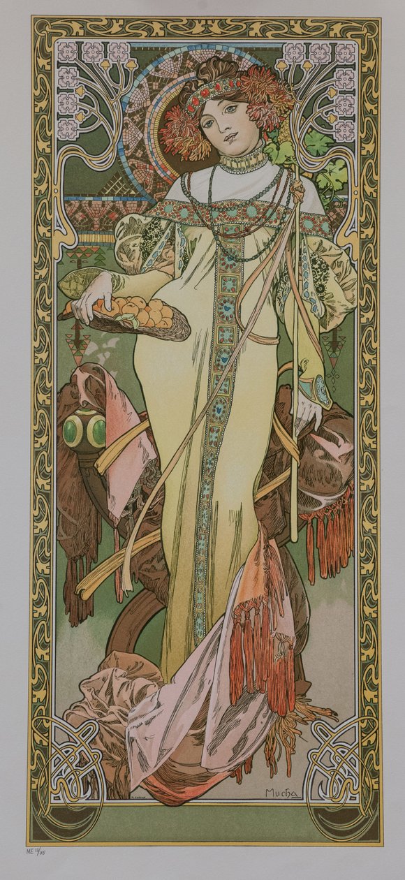 Neljä vuodenaikaa: Syksy, 1900. tekijältä Alphonse Mucha