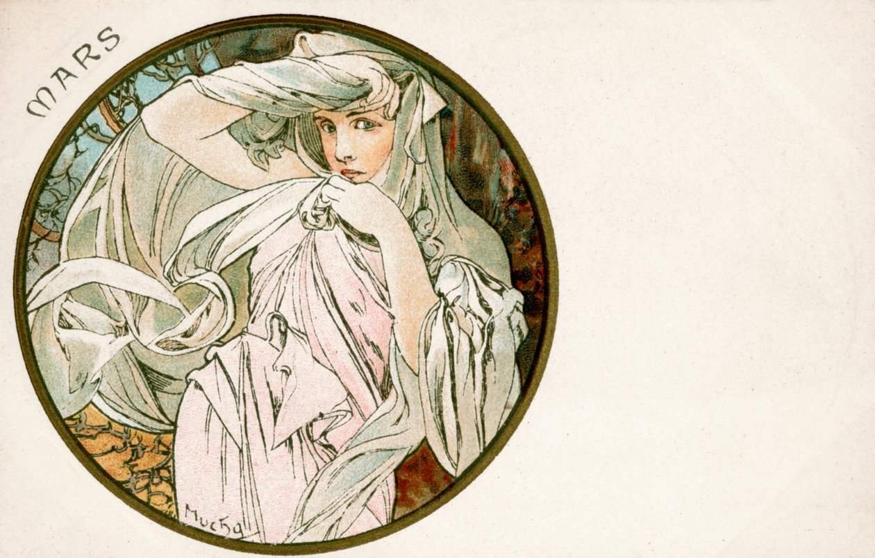 "Maaliskuu", 1900 tekijältä Alphonse Mucha