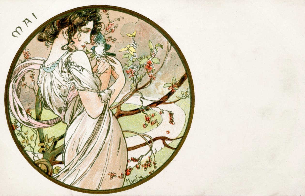 "Toukokuu", 1900 tekijältä Alphonse Mucha
