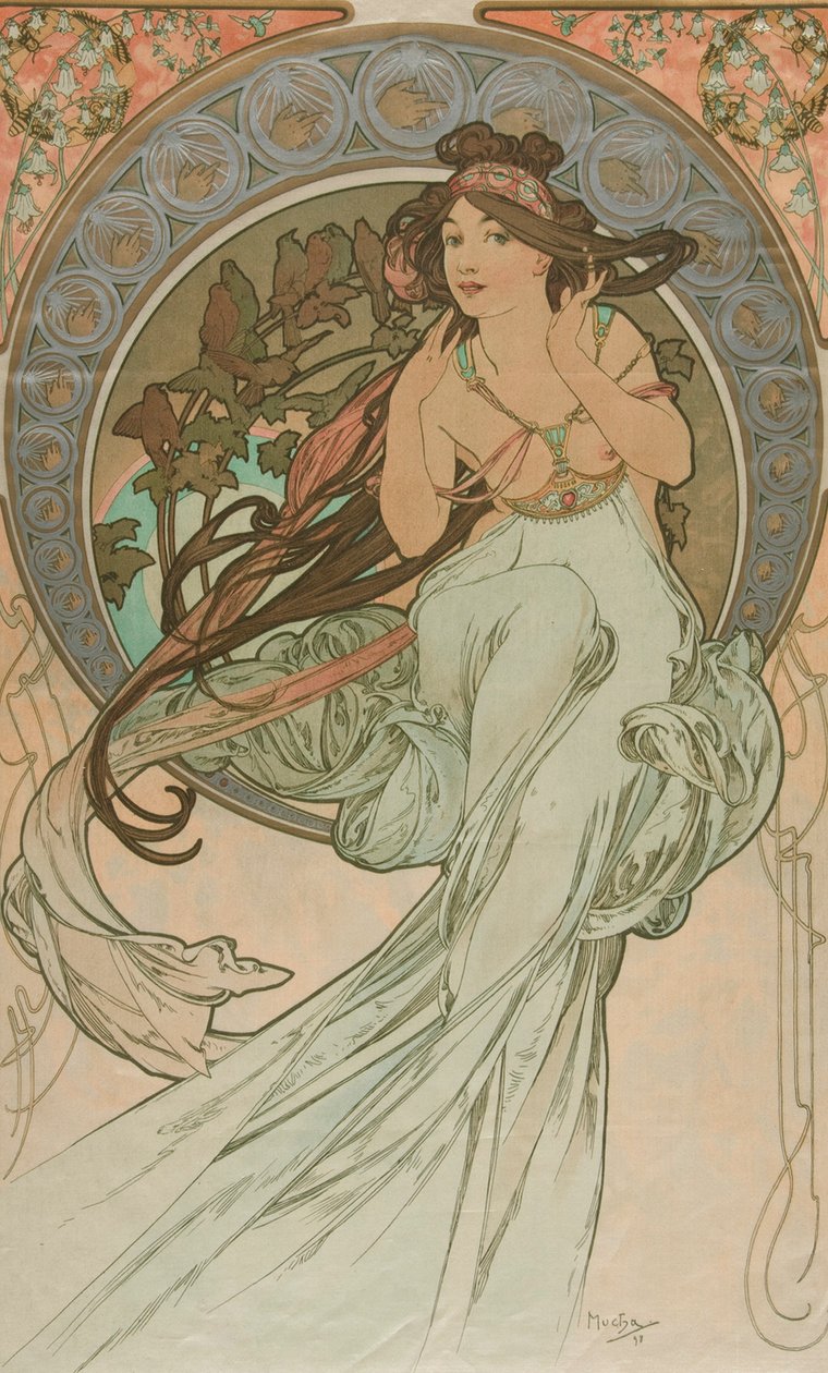 Musiikkia Taiteista, 1898 tekijältä Alphonse Mucha