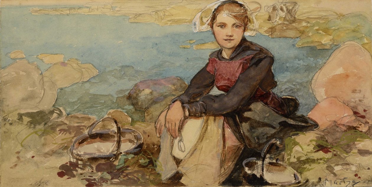Rannalla, c. 1900. tekijältä Alphonse Mucha