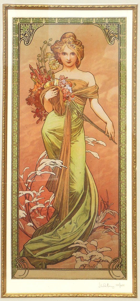 Kevät Les Saisons -sarjasta tekijältä Alphonse Mucha