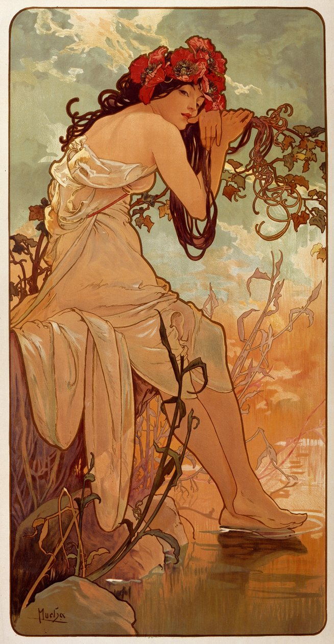 Kesä, 1896. tekijältä Alphonse Mucha