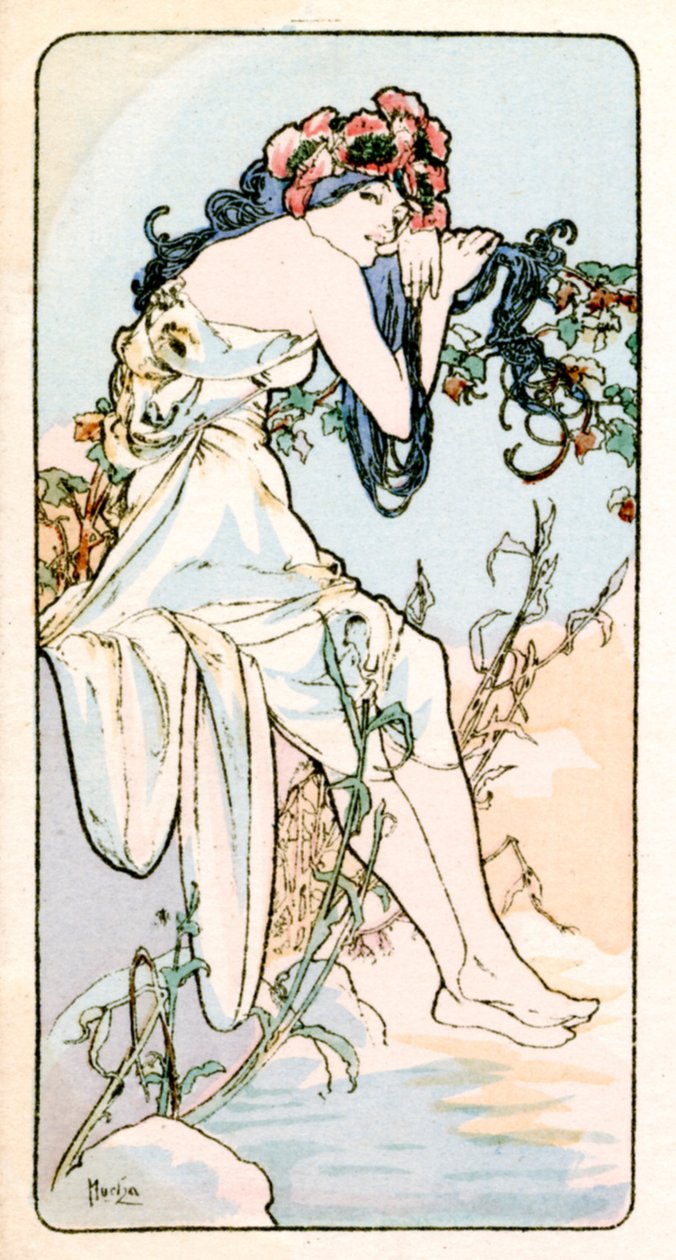 "Kesä", 1900 tekijältä Alphonse Mucha