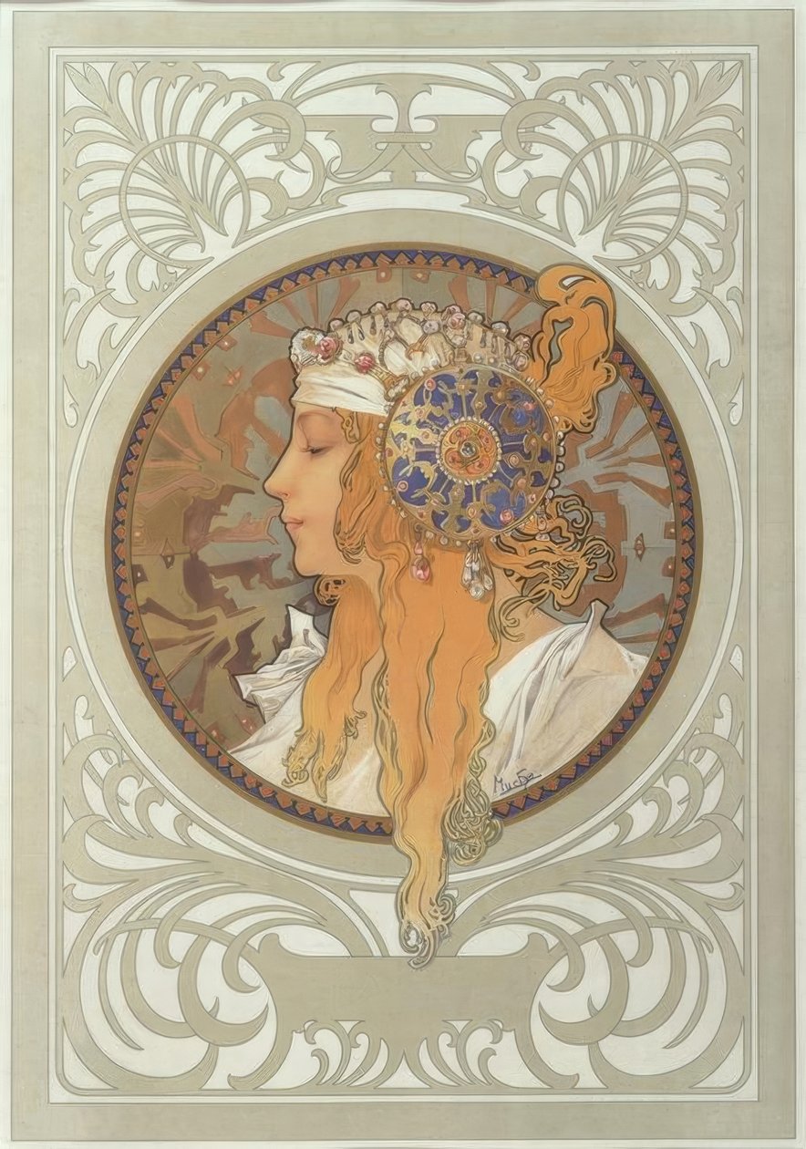 Tête bysantine: Blondi tekijältä Alphonse Mucha