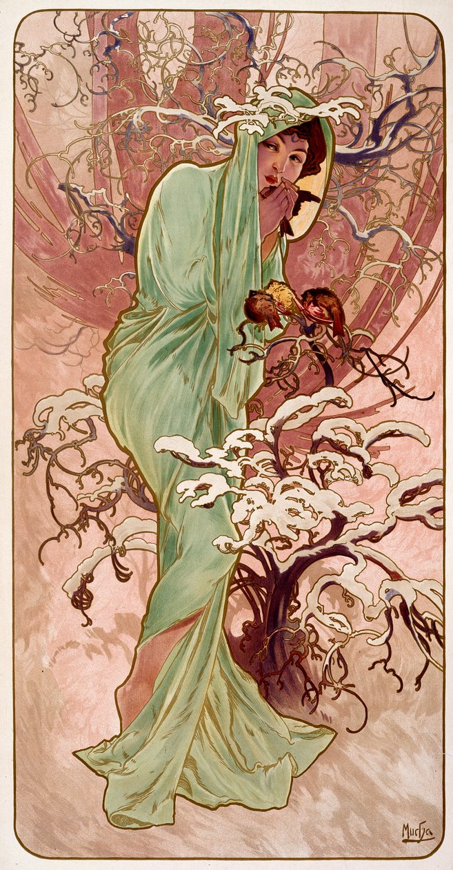 Talvi, 1896. tekijältä Alphonse Mucha