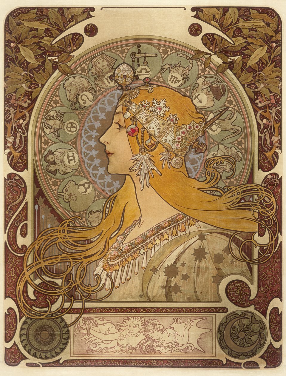 Zodiac, 1896 tekijältä Alphonse Mucha