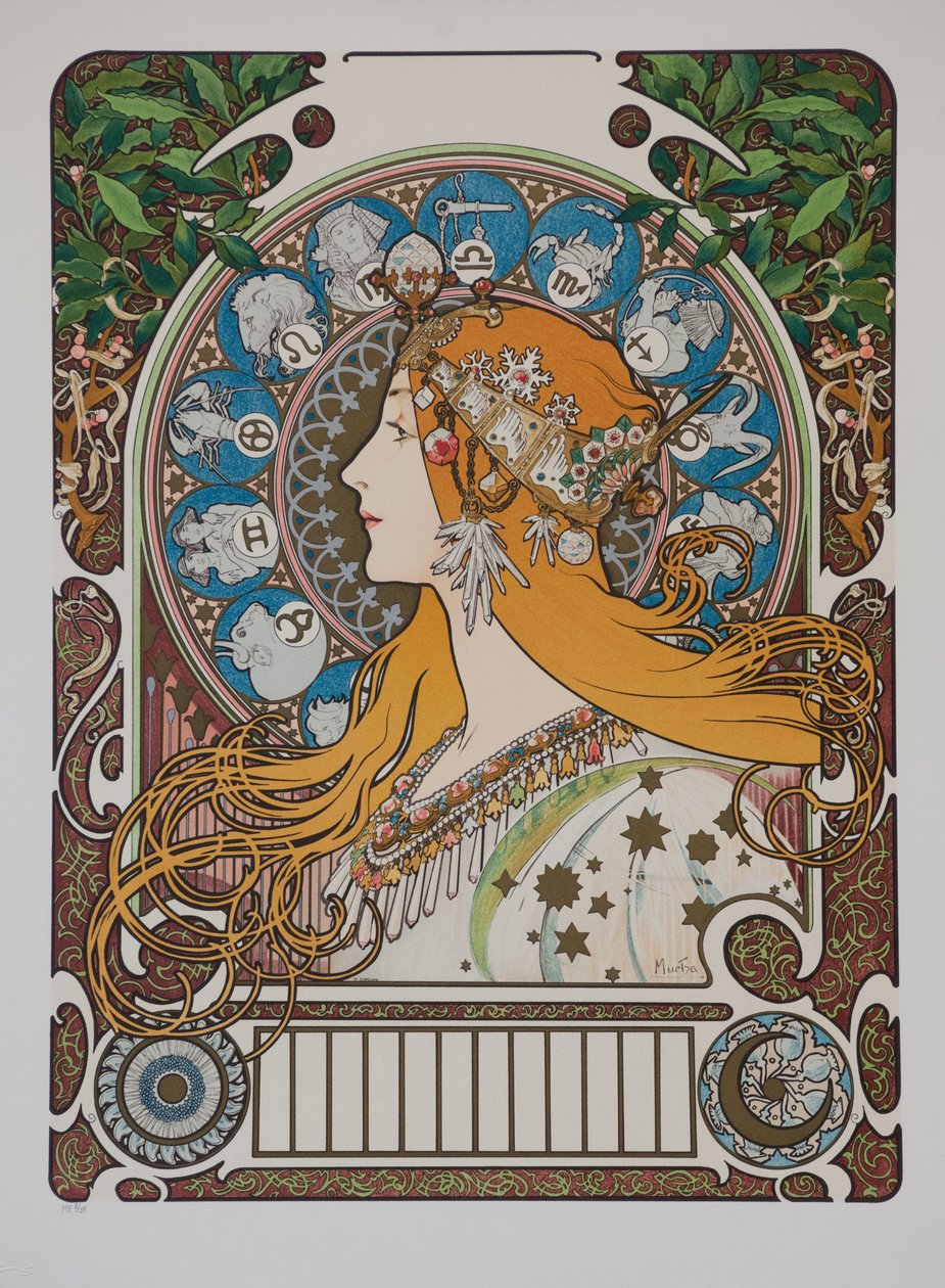 Zodiac Zodiac, 1896. tekijältä Alphonse Mucha