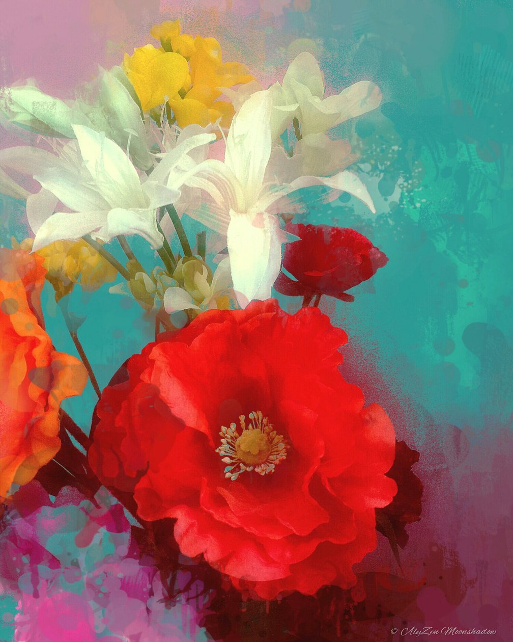 Poppy and Friends, 2014, (digitaalinen sekamediafonografia) tekijältä AlyZen Moonshadow