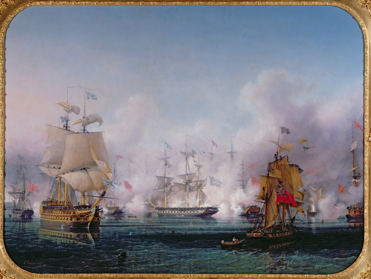 Navarinon taistelun jakso, 20. lokakuuta 1827, noin 1853 tekijältä Ambroise Louis Garneray
