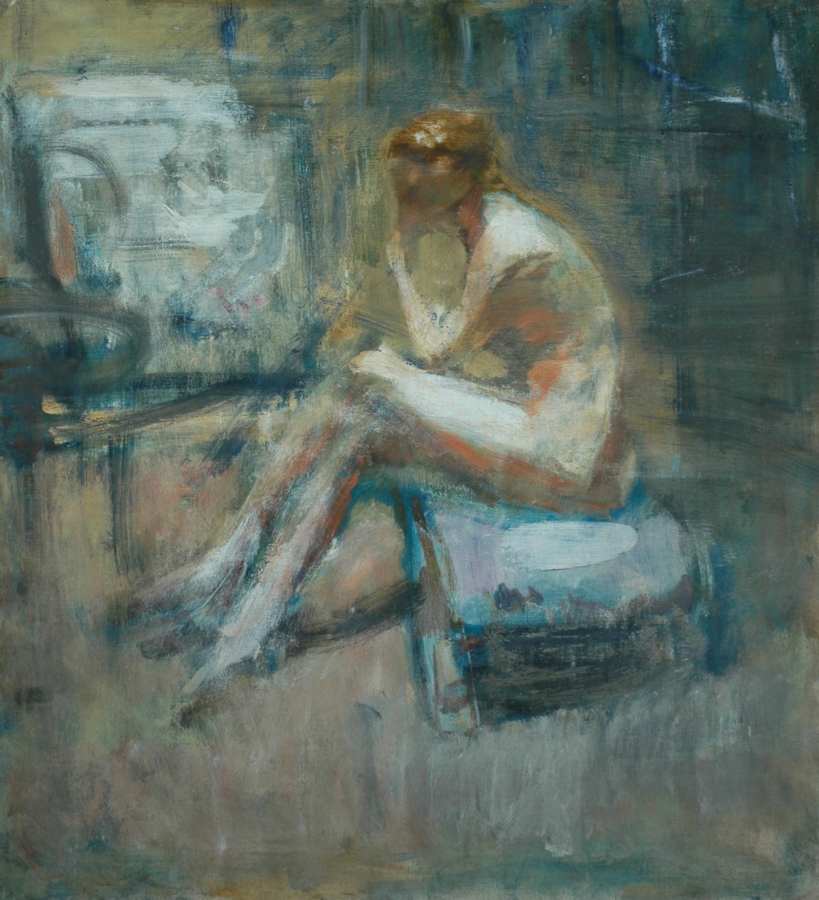 Istuva alastonkuva, n. 1920 tekijältä Ambrose McEvoy