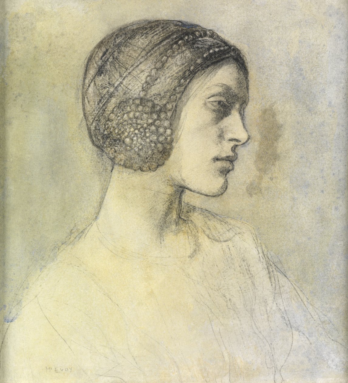 Anais, Wearing a Beguin, n. 1822 tekijältä Ambrose McEvoy