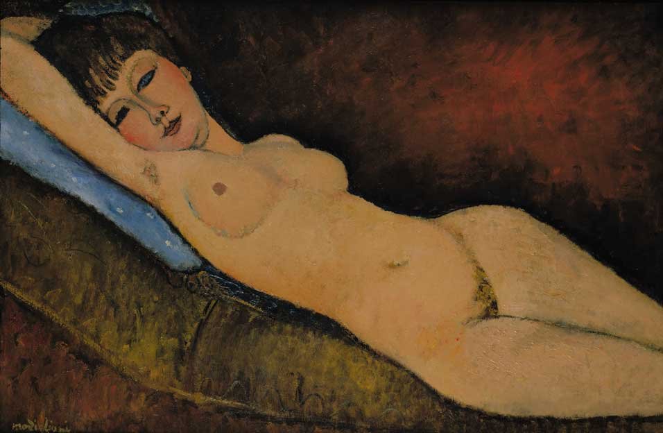 Nu Couche au coussin Bleu tekijältä Amedeo Modigliani