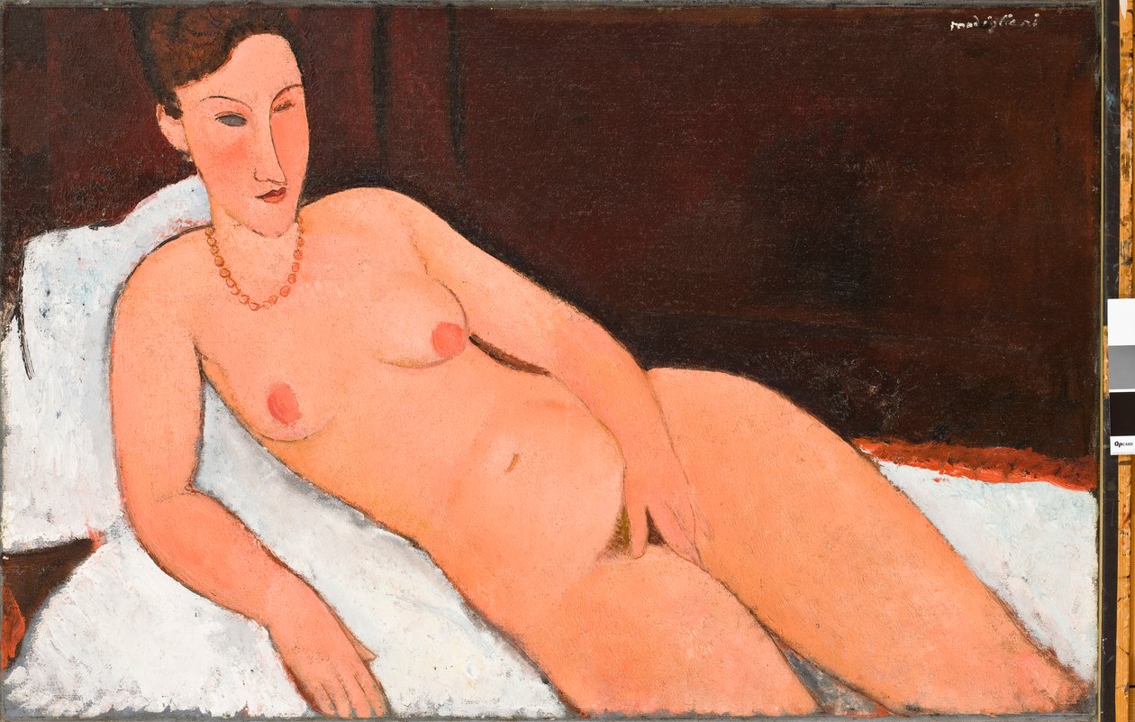 Nude korallikaulakorulla tekijältä Amedeo Modigliani