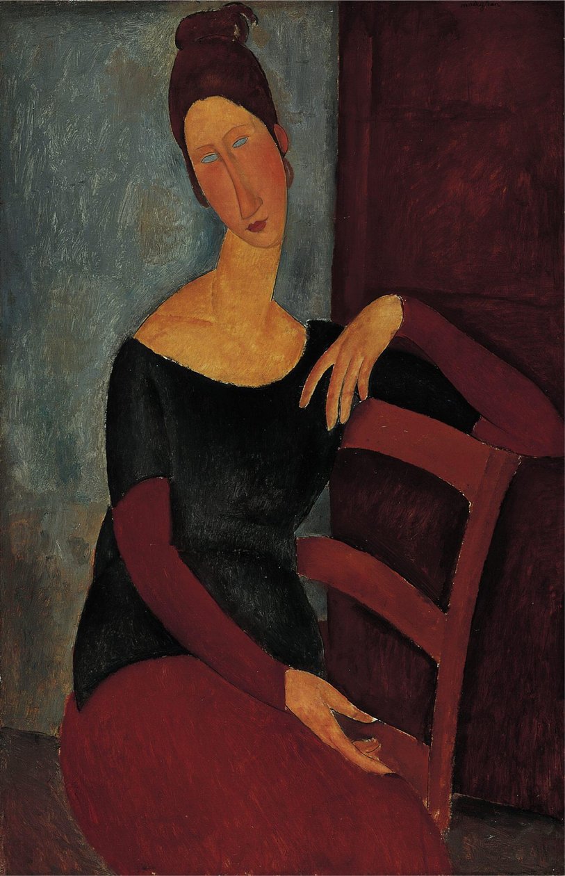 Muotokuva taiteilijoiden vaimosta - Jeanne Hebuterne. tekijältä Amedeo Modigliani
