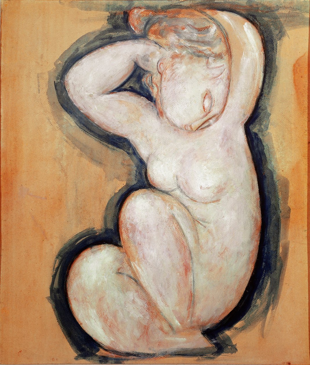 Cariatid. Amedeo MOGILIANIN (1884-1920) maalaus tekijältä Amedeo Modigliani