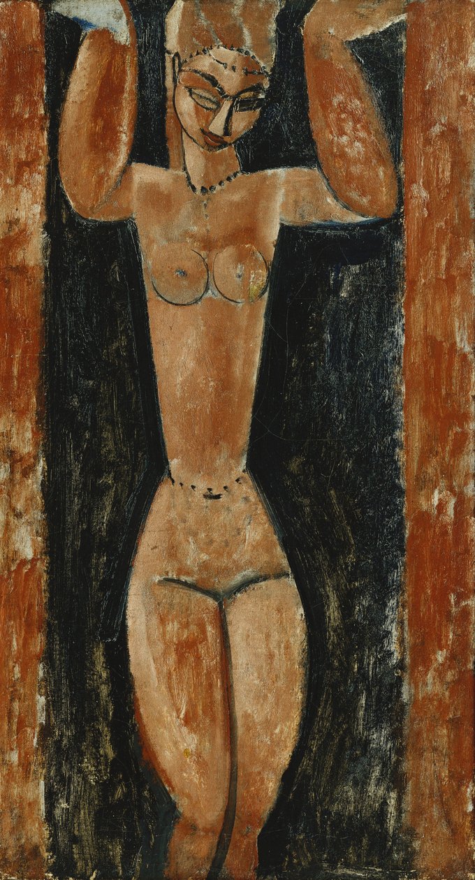karyatidit; Cariatide, n. 1911-1913 tekijältä Amedeo Modigliani